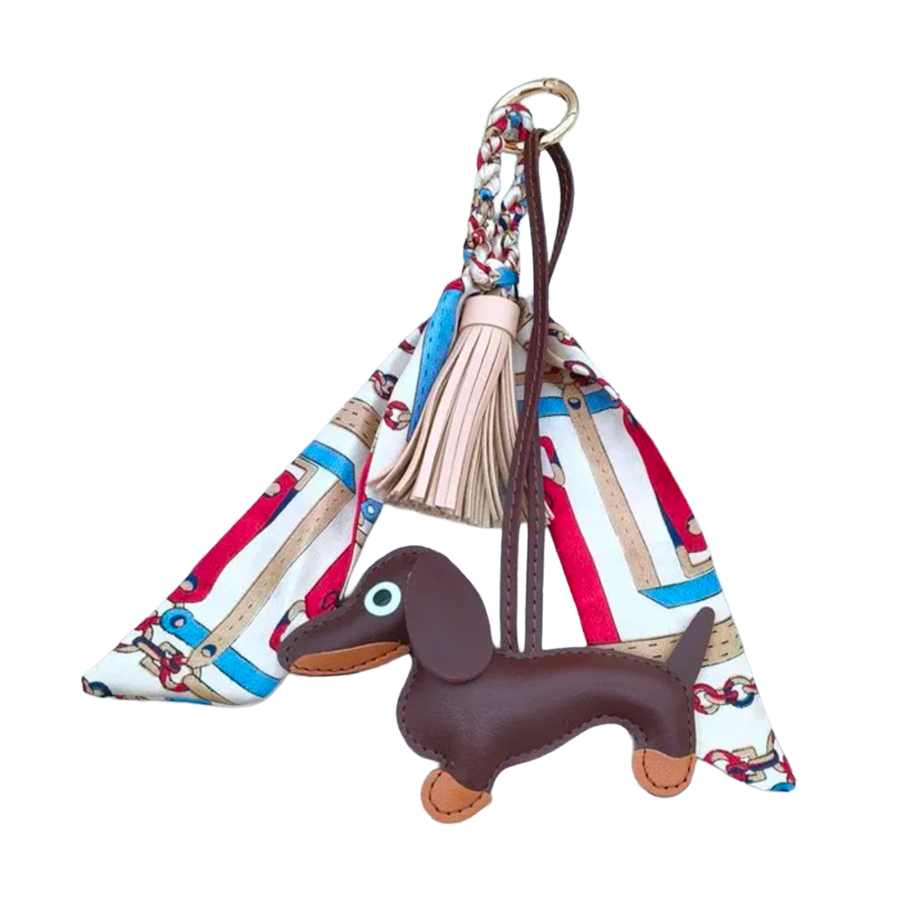 Exklusivt Väskhänge med Hund & Sidenscarf